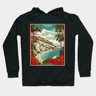 Skyros Greece Tourism Vintage Poster Hoodie